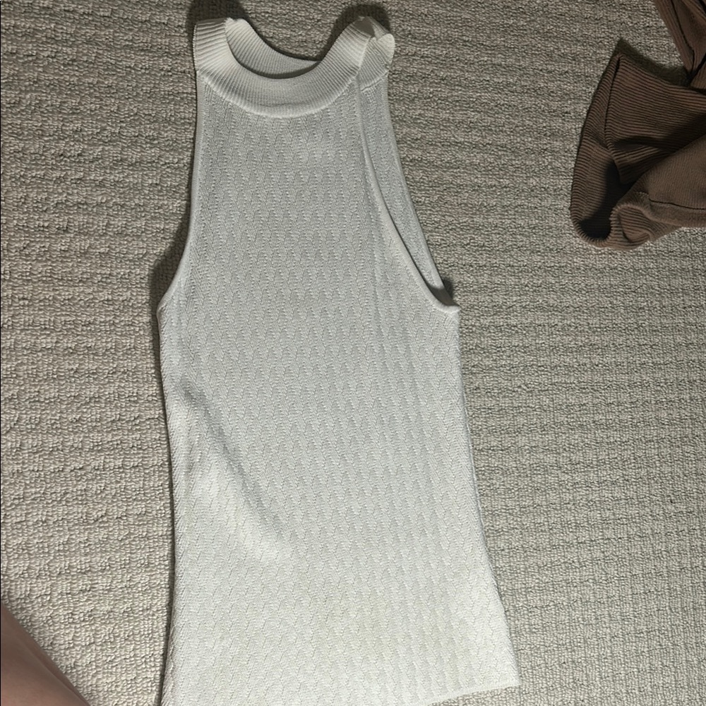 White Sleeveless Knit Top